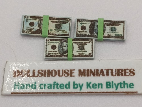 Puppenhaus Maßstab 1:12 Miniatur American (U.S.A) Bank Money Wads - Bild 1 von 8