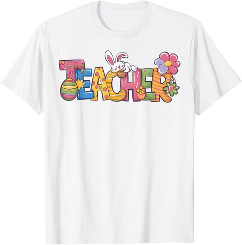 Easter Teacher Bunny Ears Teacher Life Easter Day Egg Women T-Shirt