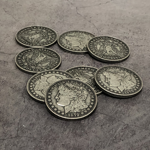 10pcs Morgan Dollar (Zinc Alloy, 3.8cm) Magic Coins Copy Magic Props ...