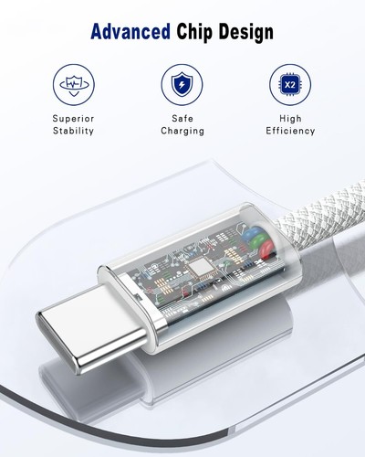 Wholesale 60W USB-C to USB-C Cable PD Fast Charger Cord For iPhone 15 16 17 iPad - Picture 7 of 12