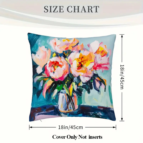 Abstract Floral Design Throw Pillow Cover - Picture 7 of 8
