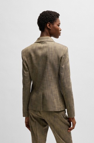 $898 - BOSS Women 2-Piece Suit in Melange Sharkskin Patterned Fabric - Size 4/26 - Picture 5 of 14