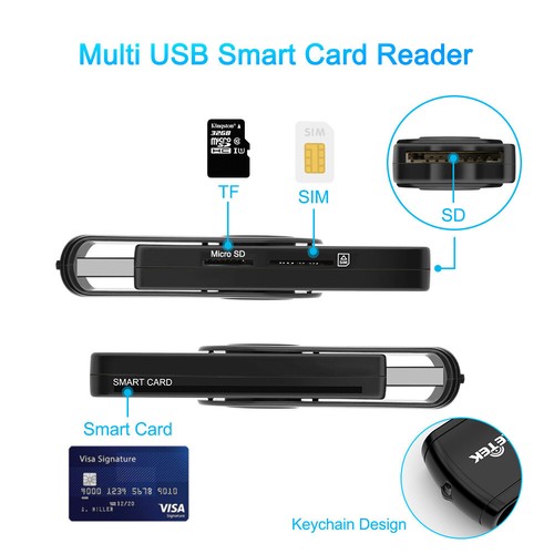 7-in-1 Smart USB 2.0 Micro TF SD SIM ID Memory Card Reader Adapter for PC Laptop - Picture 10 of 12