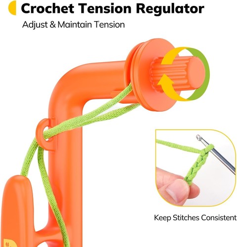 Crochet Helper for Beginners - 3 in 1 Magic Rings Tool, Yarn Tension Regulator a - Picture 5 of 8