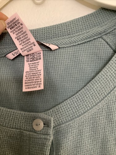Victoria’s Secret Long Sleeve Tee in Mint Women’s Size Medium Embroidered Logo - Picture 6 of 21