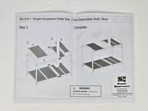 Estante expandible SimpleHouseware debajo del fregadero de 2 niveles, plateado - nuevo sellado - Imagen 8 de 11