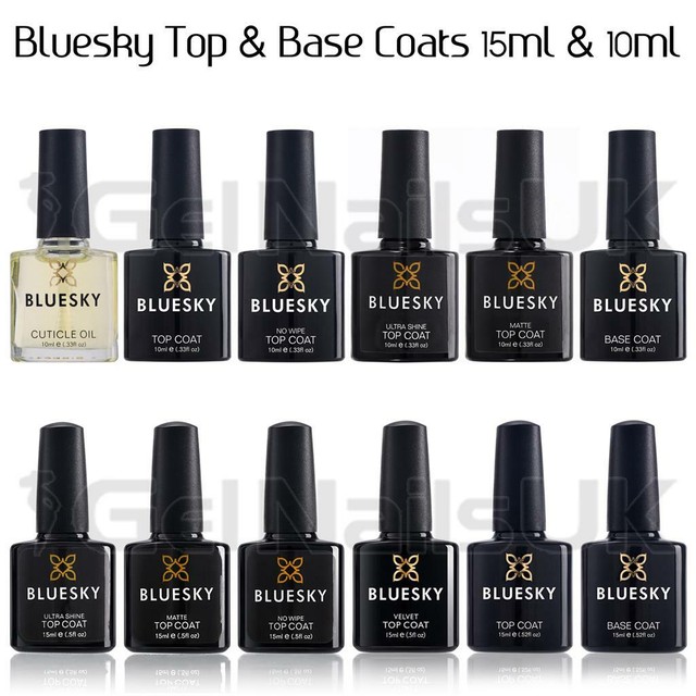 Bluesky POPULAR Top Base Coat Large No Wipe Top Coat UV LED Gel Polish 15ml 10ml Bluesky POPULAR Top Base Coat Large No Wipe Top Coat UV LED Gel Polish 15ml 10ml
