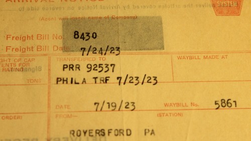 Vintage Pennsylvania System Railroad Invoice July 19, 1923 - Picture 2 of 2