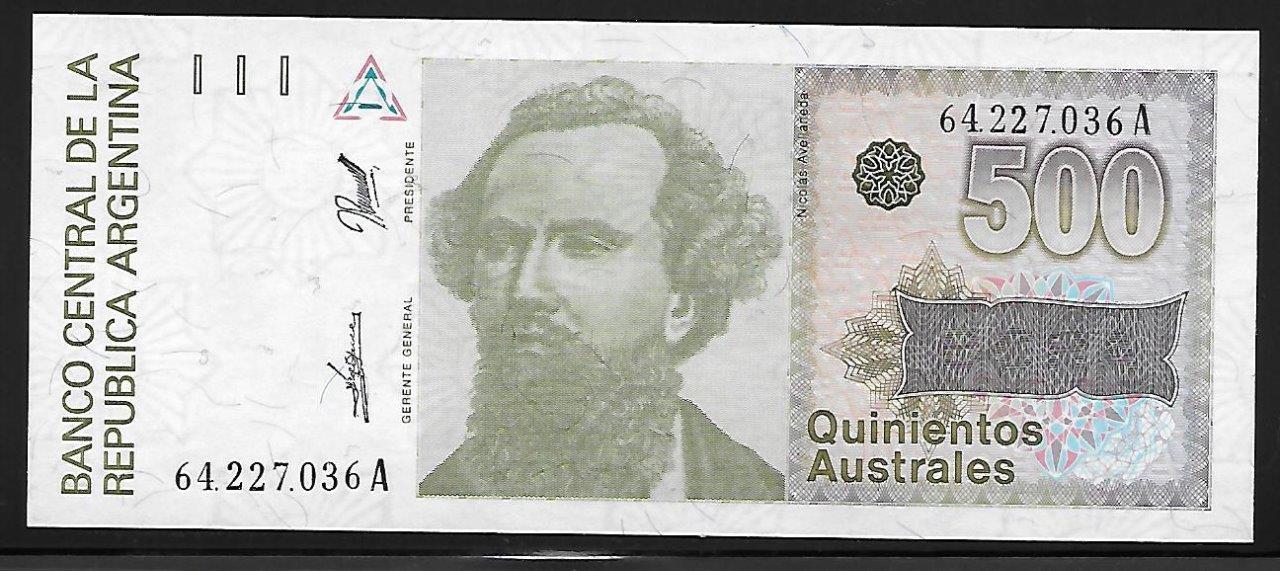 Argentina P-328 500 Australes 1988 Unc