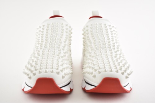 Christian Louboutin Spike Sock Donna Flat Snow White Red Neoprene Sneaker 36 - Picture 5 of 10