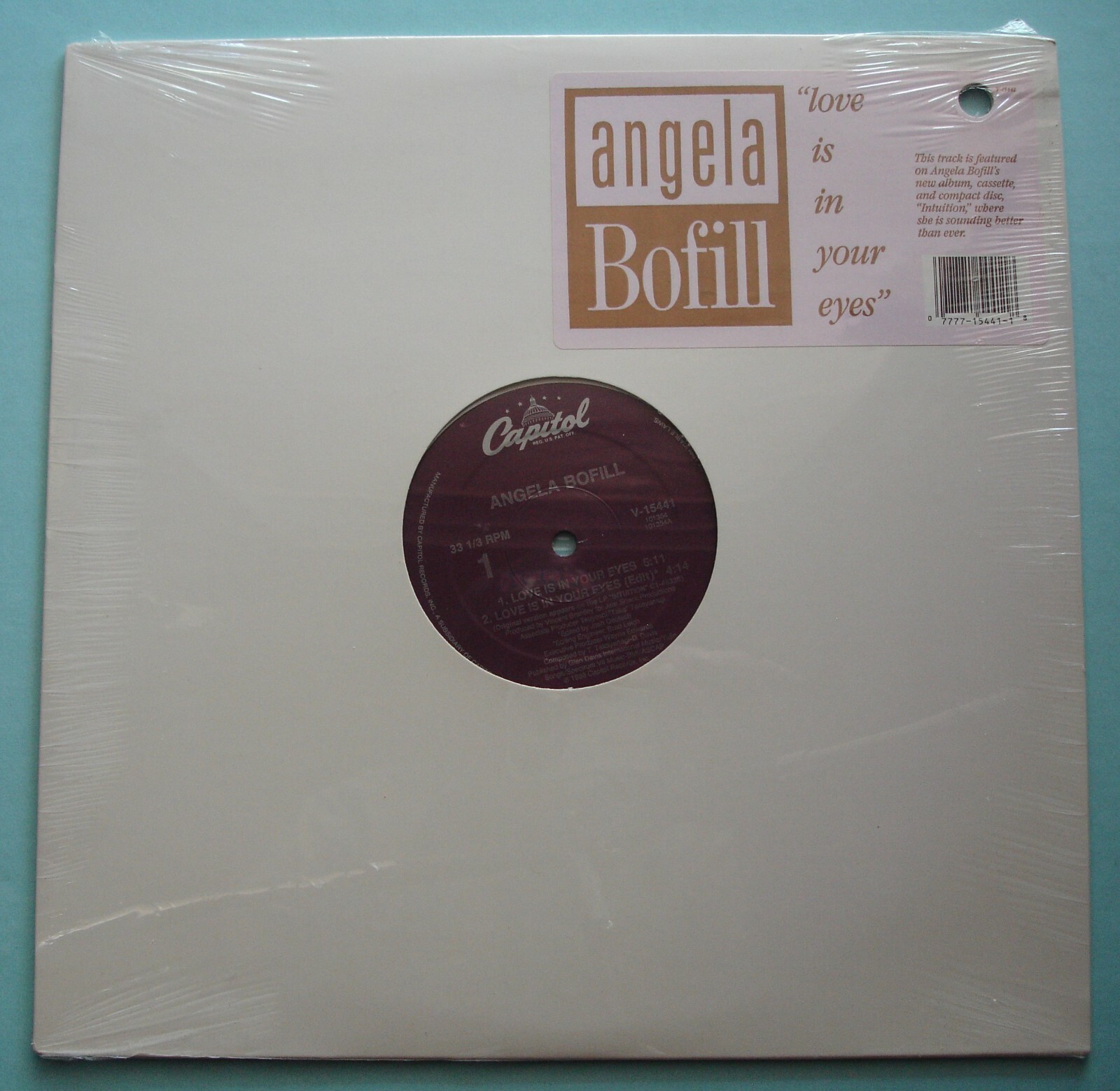 angela Bofill ~ "love is in your eyes" Sealed 1988 Extended Single Lp Intuition