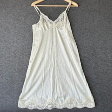 Vintage JC Penney Body Lites Full Slip Dress Womens 36 Ivory Lace Trim
