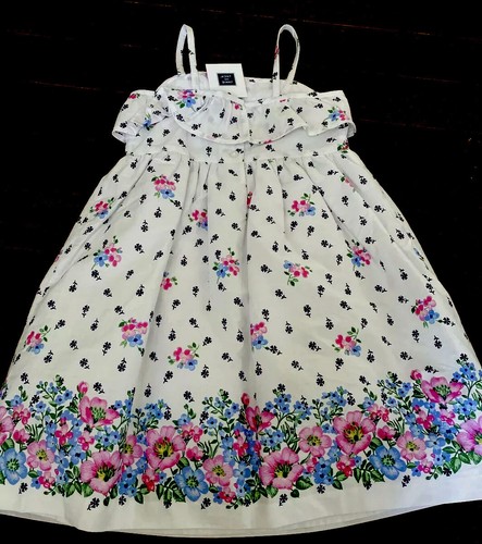 $69 New NWT Janie and Jack Girls 5 Easter Floral Breeze Dress White Pink Flower - Picture 7 of 10