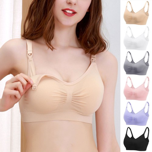 Women Maternity Seamless Nursing bra Breastfeeding comfort Sleep Padded Bra USA - Picture 4 of 27