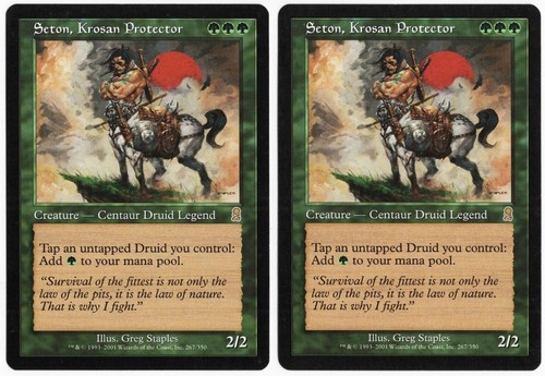 Seton, Krosan Protector x2 2x 2001 Odyssey Green Rare Creature MTG NM AZ2 - Picture 1 of 2