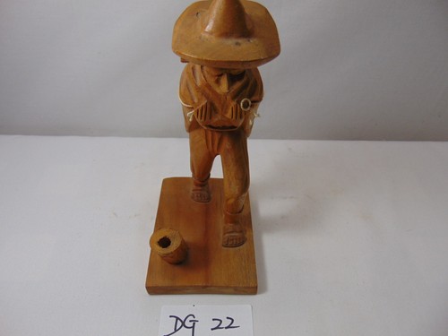 Vintage Mexico Folk Art Wood Hand Carved Figure Man 8" Tall guitarras artesanias - Picture 3 of 12