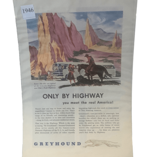 Vintage 1946 Greyhound Only by Highway Ad Werbung - Bild 1 von 3