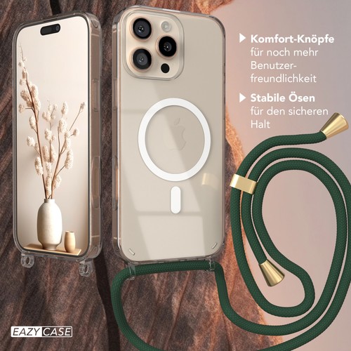 MagSafe Łańcuszek do telefonu komórkowego Apple iPhone 16 Pro Max Etui Band Cordel Case Łańcuszek Zielony - Zdjęcie 3 z 7