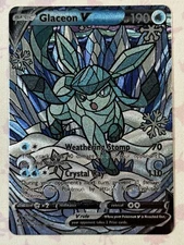 Glaceon CUSTOM Stained Glass Holo Van Gogh Shiny Unbranded Card For Display Only