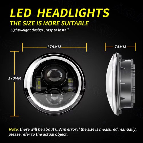 Par de faros LED redondos de 7" pulgadas proyectores de haz alto para Porsche 944 1983-91 - Imagen 11 de 16