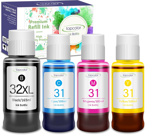 31 32XL Ink Bottle Set Replacement for HP Smart Tank 5101 6001 5000 Ink Refill - Picture 10 of 12
