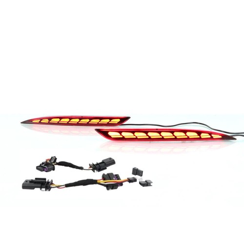 Rear Bumper LED Fog Light Streamer Turn Signal Lamps For Tesla Model Y 2020-2022 - Picture 2 of 6