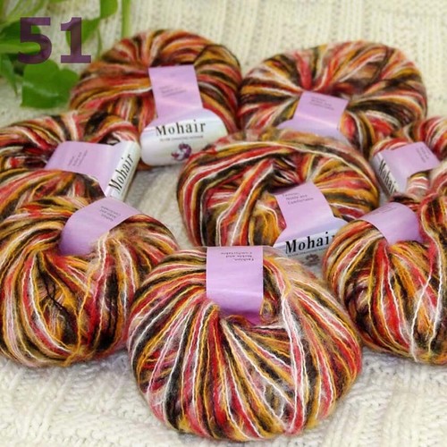 Sale New 8BallsX25g Luxury Soft Mohair Warm Wrap Shawl Hand Knit Crochet Yarn 51