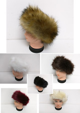 Ladies Girls Faux Fur Headband Winter Head Warmer Outdoor Warmer One  Size