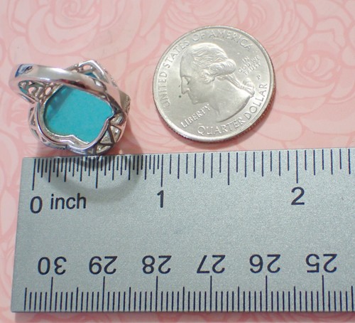 Anillo Love Dove talla 7 corazón recortado banda plata de ley 925 CC 5,1 g - Imagen 10 de 11
