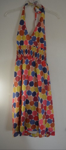 6  Anthropologie  Polka Dot Halter "Coaster Dress" - Picture 2 of 3