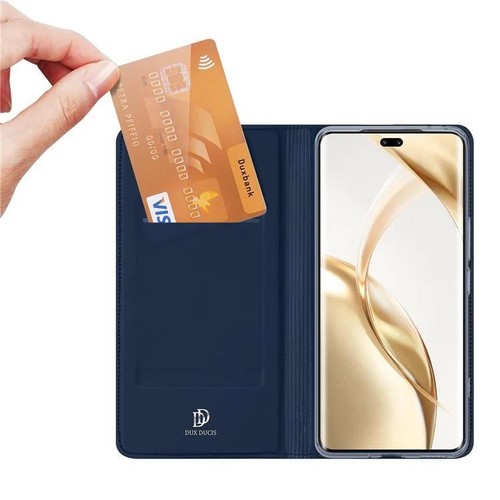 DUX DUCIS Skin Pro Imitación Cuero Billetera Estuche Abatible para Honor 200 Pro - Azul - Imagen 2 de 10