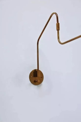 1Light Italian Swing Arm Sconce Midcentury Style Wall Lamp Brass & Metal by H D - Picture 4 of 11