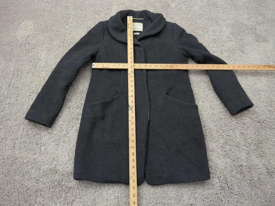 Abrigo Aritzia Wilfred Mujer Pequeño Gris Lana Cocoon y Bolsillos de Cachemira Foto 3 de 4