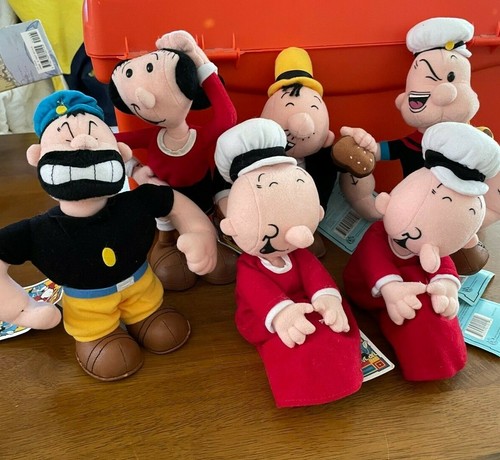 1999 popeye,olive oyl, sweet pea-2, whimpy, brutus stuffins set of 6 - Picture 10 of 10