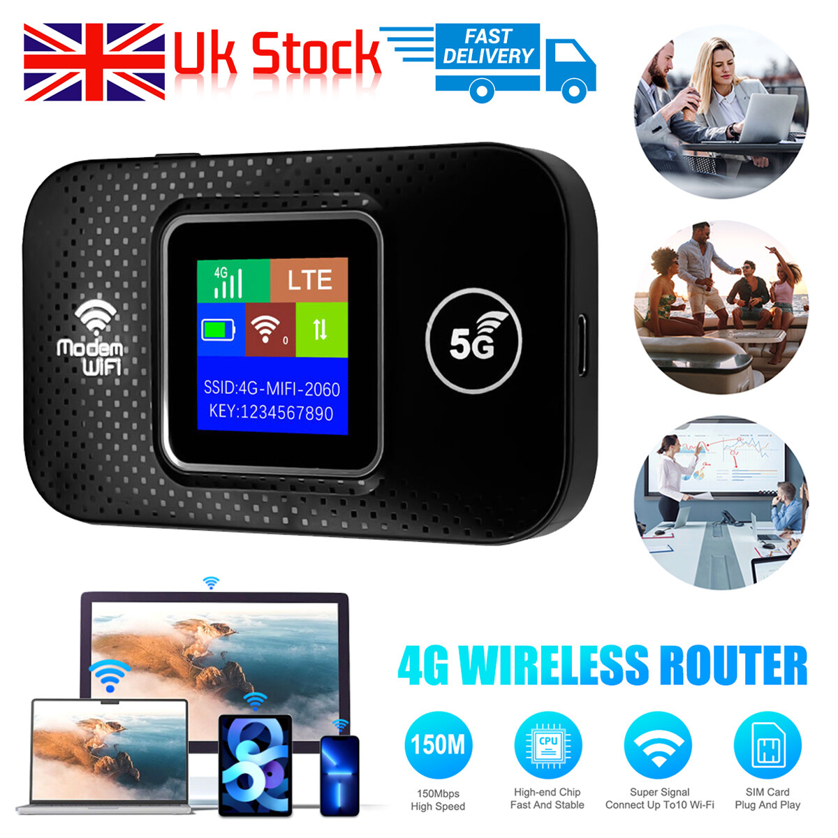 4G Wireless Router Type-c Interface Mobile WiFi 150Mbps Portable Modem Hotspot
