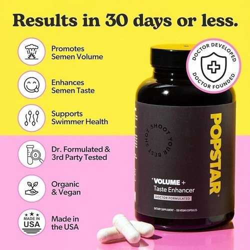 POPSTAR Semen Volume Supplement-Men's Semen Health & Fertility-Doctor Formulated - Picture 2 of 3
