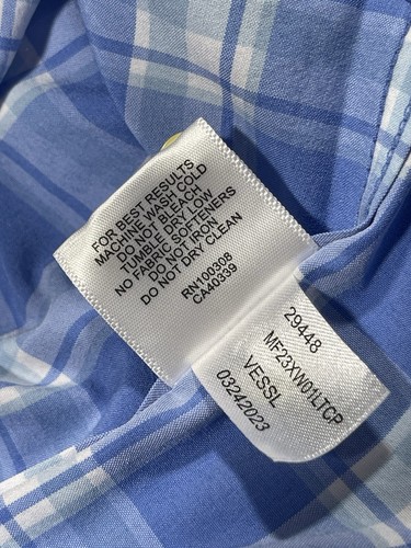 PETER MILLAR Men’s Casual Sport Golf Shirt UPF 50 Button Down Blue White Size XL - Picture 12 of 14
