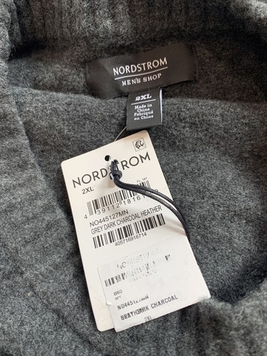 Nordstrom Men’s Shop Size 2XL Gray Crewneck Sweater Dark Charcoal Long Sleeve - Picture 3 of 6