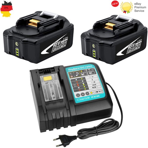Batería de repuesto 4.0Ah BL1840B 18V iones de litio para cargador Makita BL1850B 197265-4 DC18RC DC18 - Imagen 12 de 16