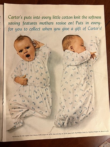 Vtg CARTER'S Baby Clothes-Twins-It's a Soft Life in Carter's-2 Page Print Ad-LHJ - Picture 6 of 8