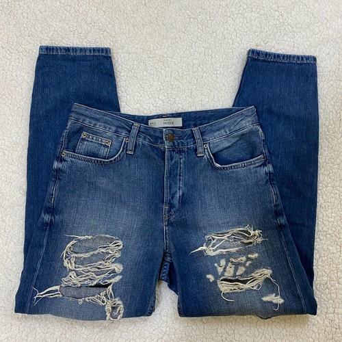 Topshop Women's Jeans Size 26 Ripped Button Fly Hayden Boyfriend High-Rise - Picture 3 of 9