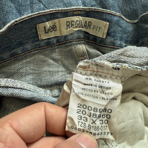 Lee Regular Fit Work Wear Distressed Herren Denim Jeans - Größe 33x30 Blau - Bild 2 von 6