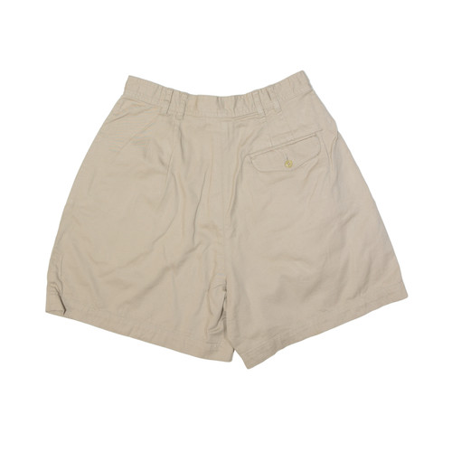Vintage FIRST ISSUE Pleated Chino Shorts Beige 90s Relaxed Womens XS W26 - Picture 3 of 6