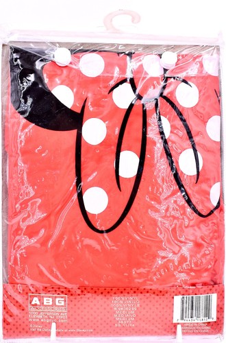Disney Minnie Mouse Rain Slicker,Red,Polka Dot Bow,100%Vinyl,Snaps,Medium 4/5, - Picture 2 of 2