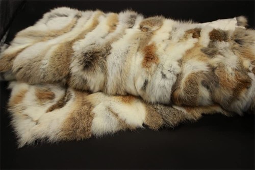 Real Rabbit Fur Throw Patchwork Blanket Winter Soft Warm Leather 43.3" X 21.6" - Picture 10 of 12