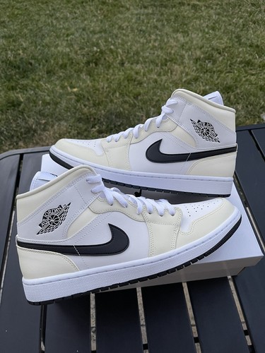 Nike Air Jordan 1 Mid Coconut Milk schwarz weiß BQ6472-121 Damengröße 12/10,5M - Bild 5 von 7