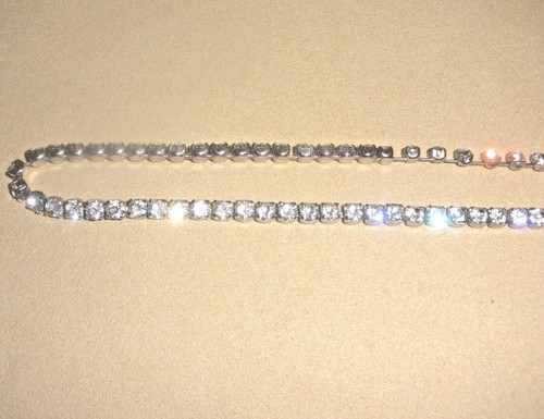 Vintage Classic Round Clear Rhinestone Evening Necklace by Weil Jewelry - Picture 4 of 6