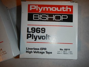 PLYMOUTH-BISHOP-PLYVOLT-L969-Linerless-High-Voltage-Tape-10-LOT-No-2211-3-4-034