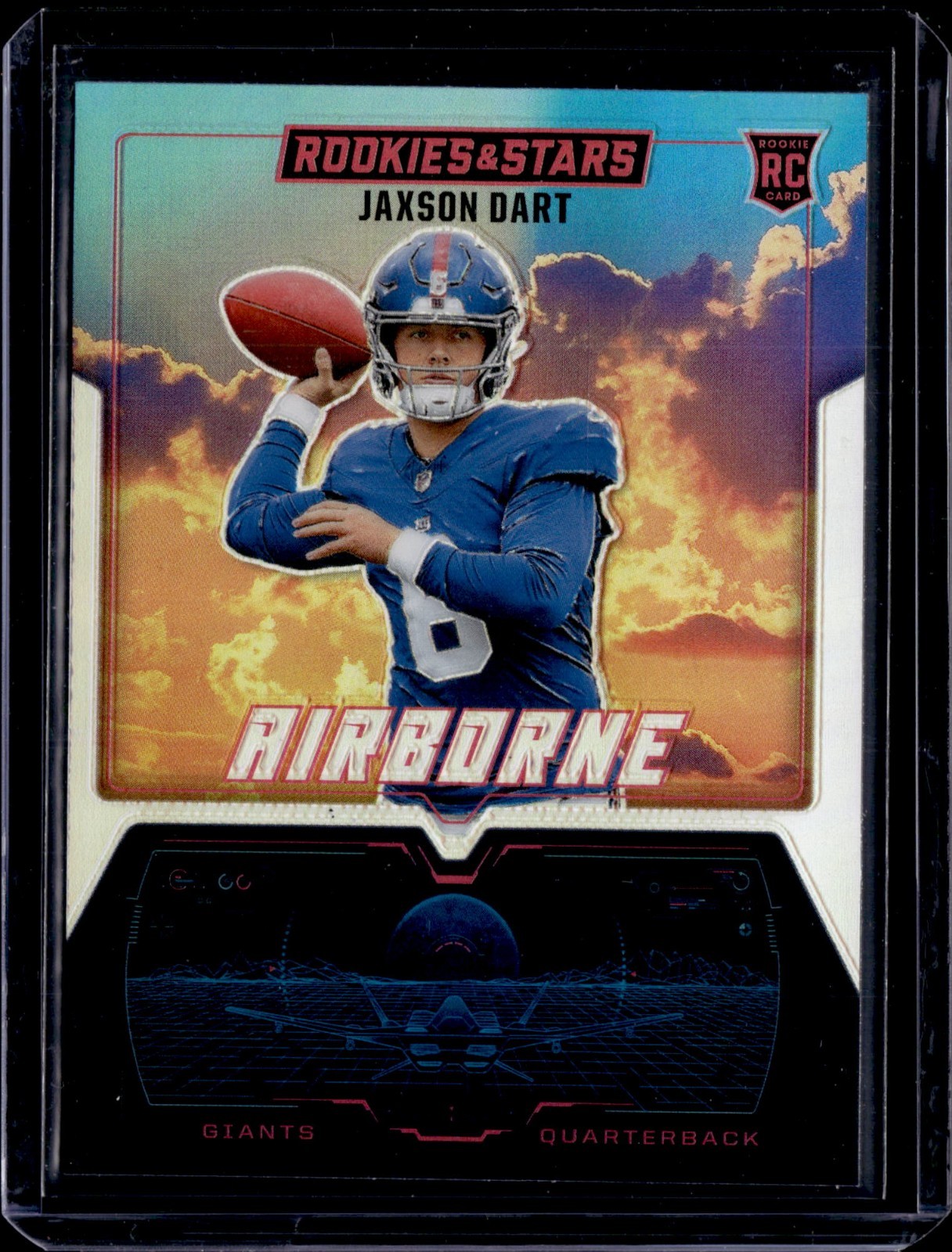 2025 Rookies & Stars - Jaxson Dart Silver Airborne Rookie (RC) Giants #30