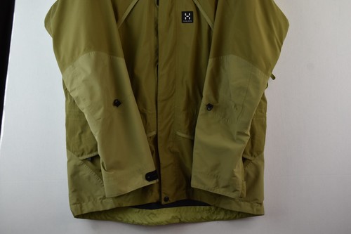 Haglöfs Herren Gelb Anorak Reißverschluss Regen Wind Jacke Khaki Grün Größe L - Bild 3 von 9